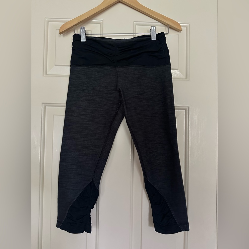 Black and Gray Lululemon Crop Leggings